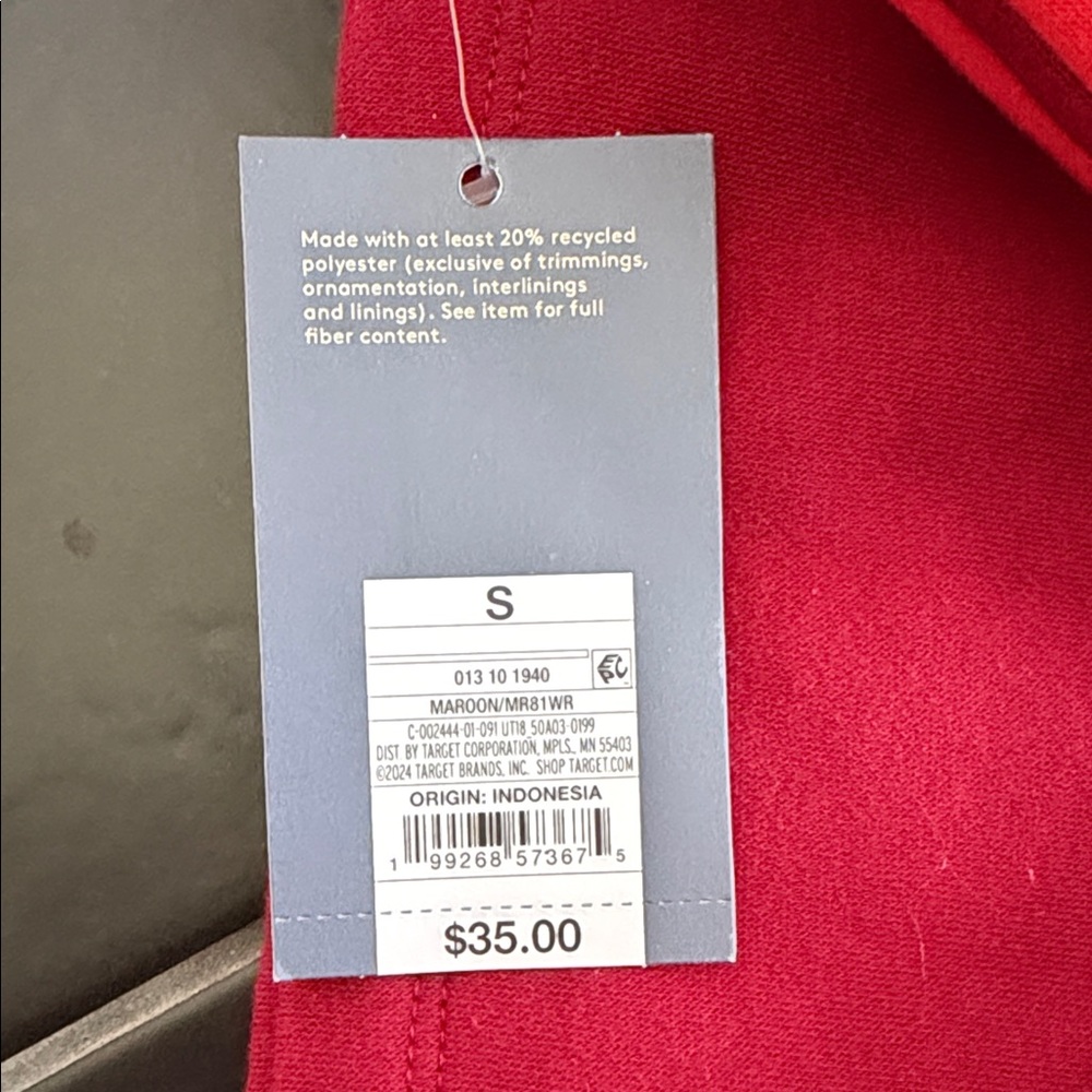 Universal Thread Red Wide-Leg Sweatpants with Drawstring - Picture 2 of 3